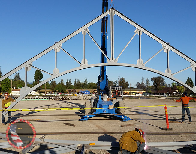 Golden State Steel Erectos in Bakersfield, Stairs and Related Railing, Cambering of Wide Flange Beams, Custom Fabrication